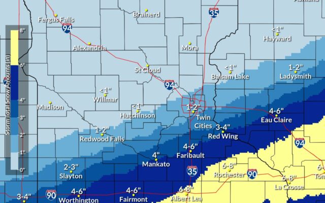 Winter Storm Watch in effect for Freeborn County on Friday, 4-6 inches of snow possible